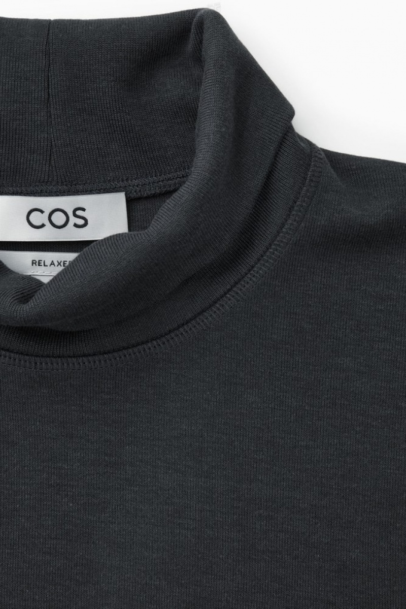 COS Turtleneck Sweatshirt Men's Knitwear Washed Black | HC53-C7VY