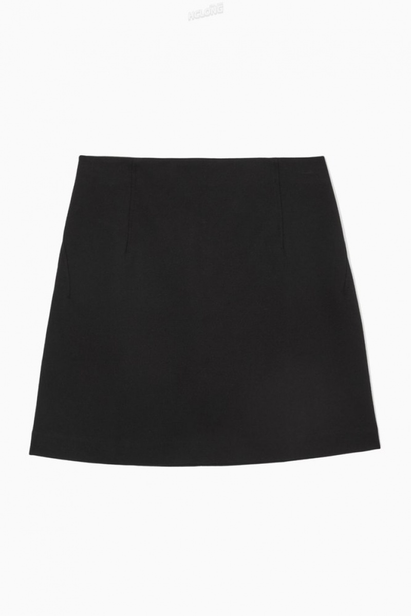 COS Twill Mini Skirt Women's Skirts Black | BG58-T7QJ