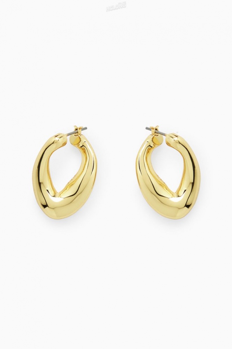 COS Twisted Hoop Earrings Women's Jewelry & Jewellery Gold | IH50-D7RG