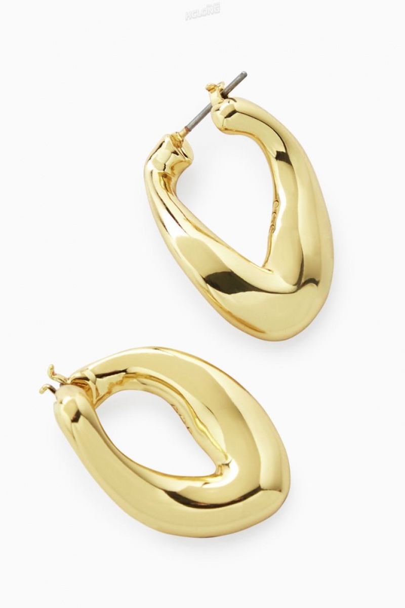 COS Twisted Hoop Earrings Women's Jewelry & Jewellery Gold | IH50-D7RG