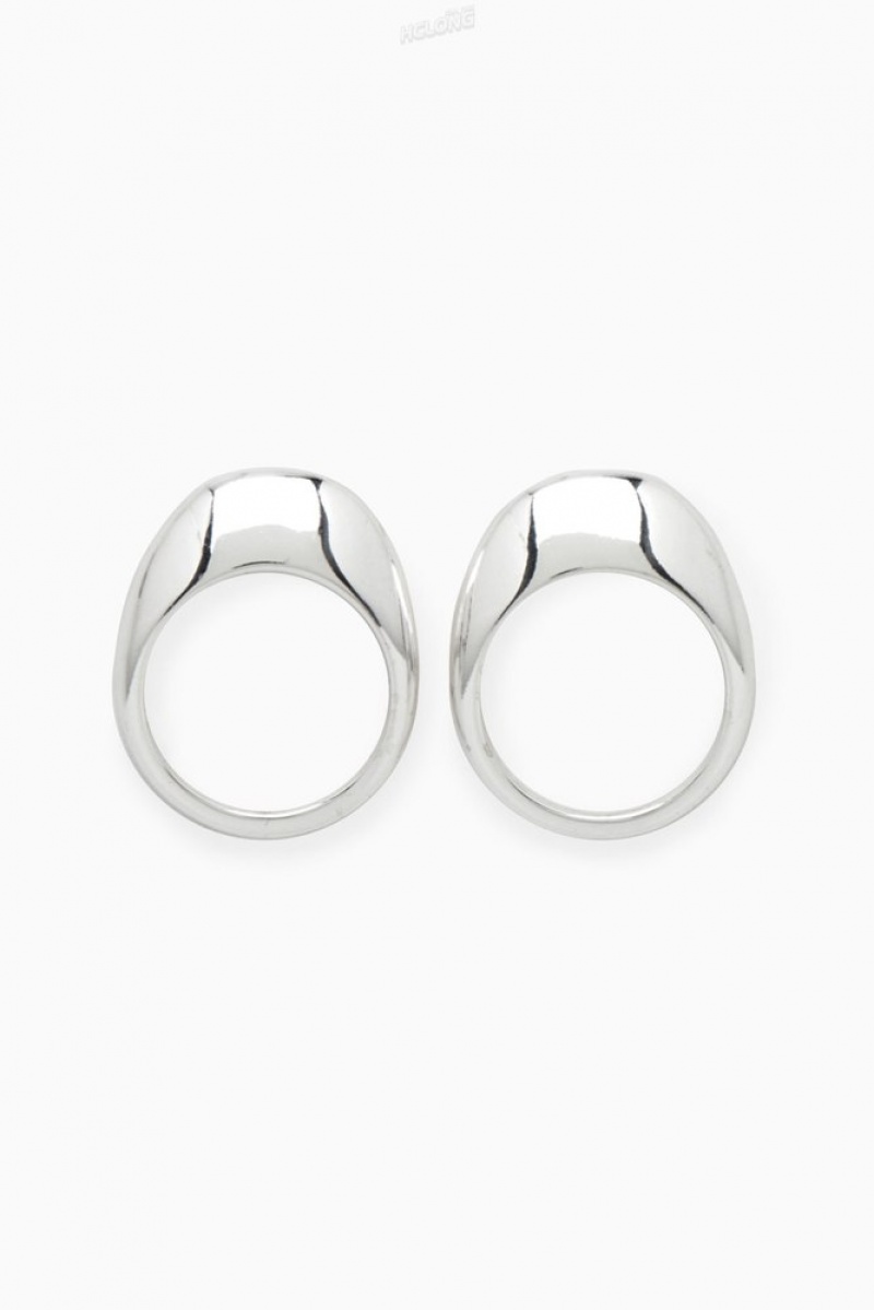 COS Two-Pack Domed Rings Women's Jewelry & Jewellery Gold | WA84-P2ZJ