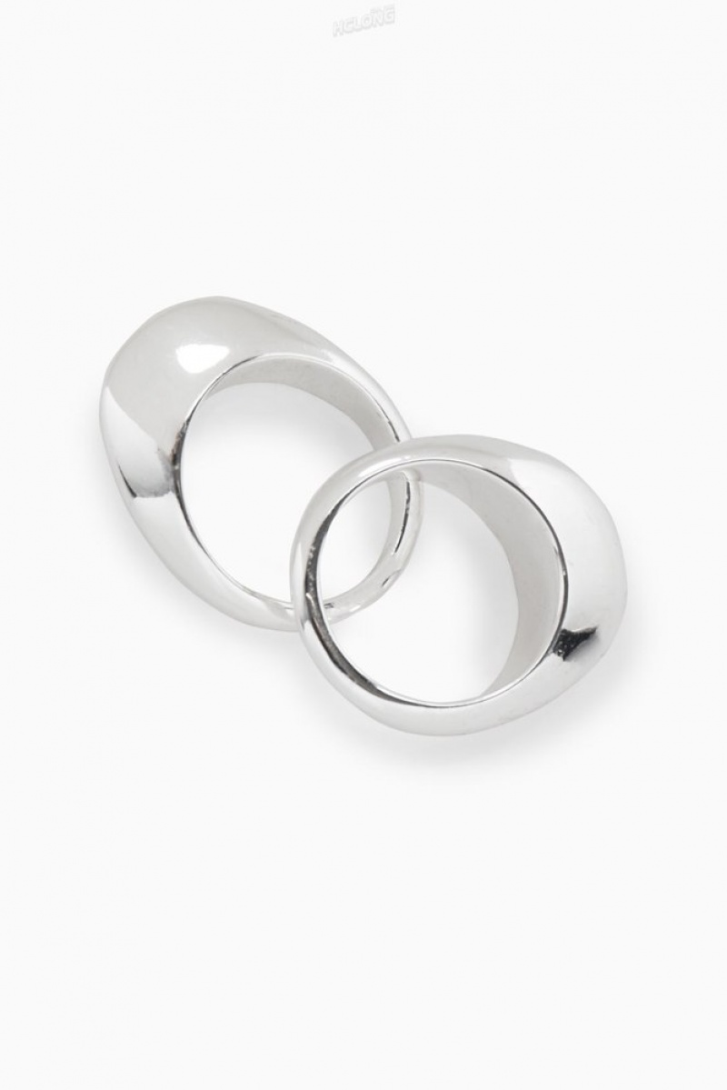 COS Two-Pack Domed Rings Women's Jewelry & Jewellery Gold | WA84-P2ZJ