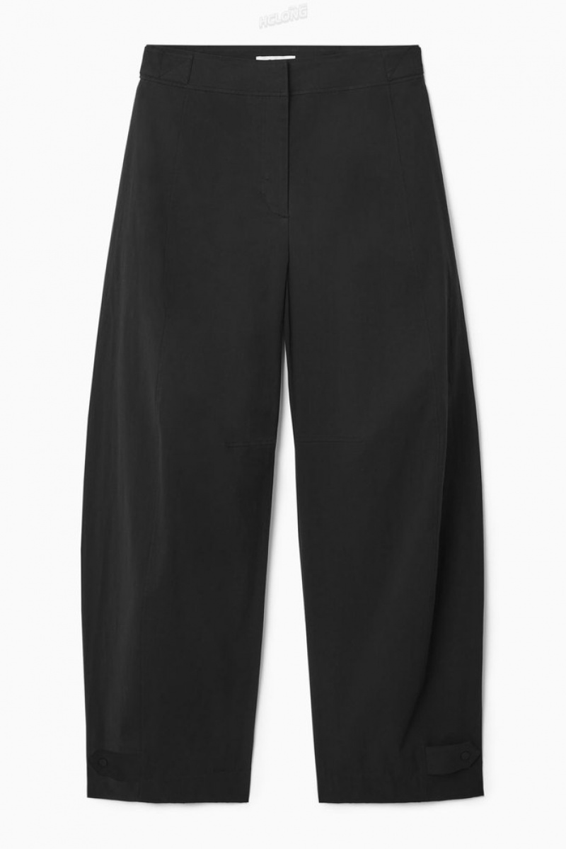 COS Utility Barrel-Leg Pants Women's Pants Black | BE07-A3VX