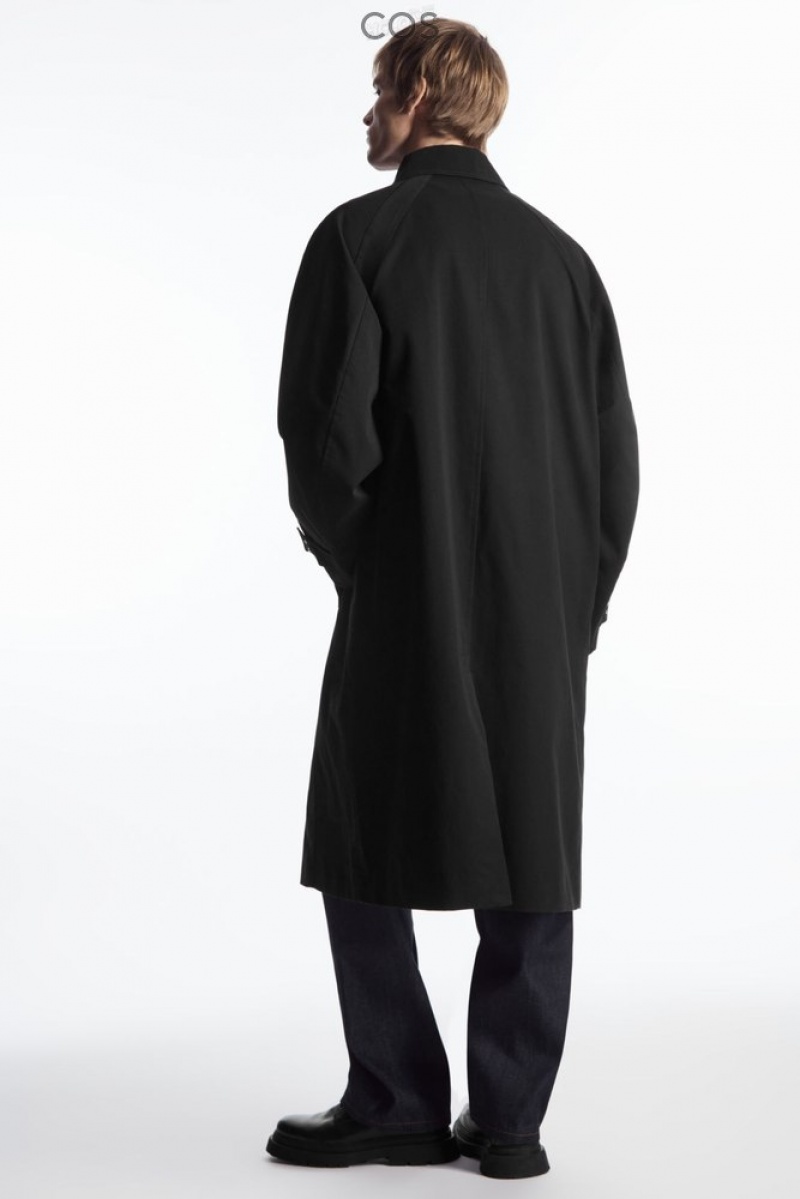 COS Utility Trench Coat Men's Coats & Jackets Black | WX43-U6NI