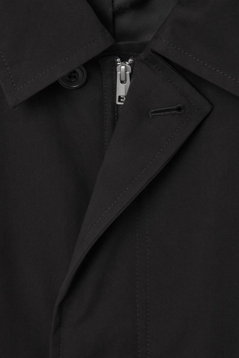 COS Utility Trench Coat Men's Coats & Jackets Black | WX43-U6NI