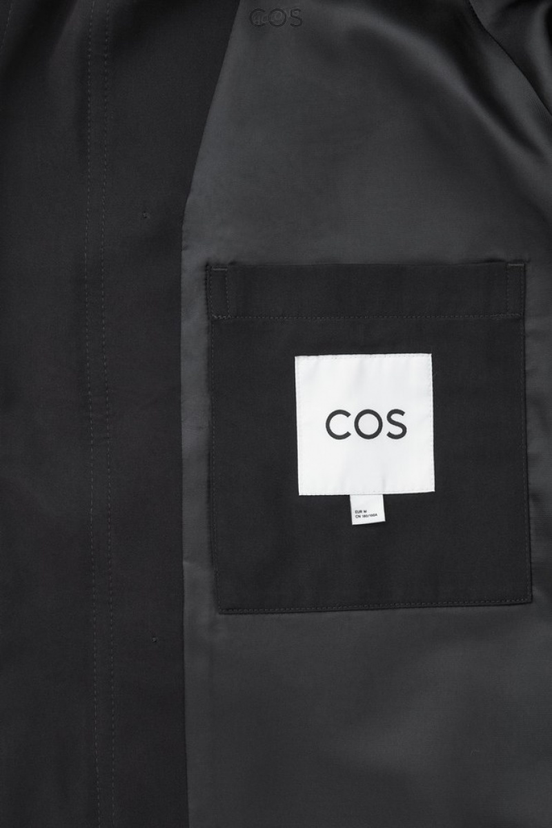 COS Utility Trench Coat Men's Coats & Jackets Black | WX43-U6NI