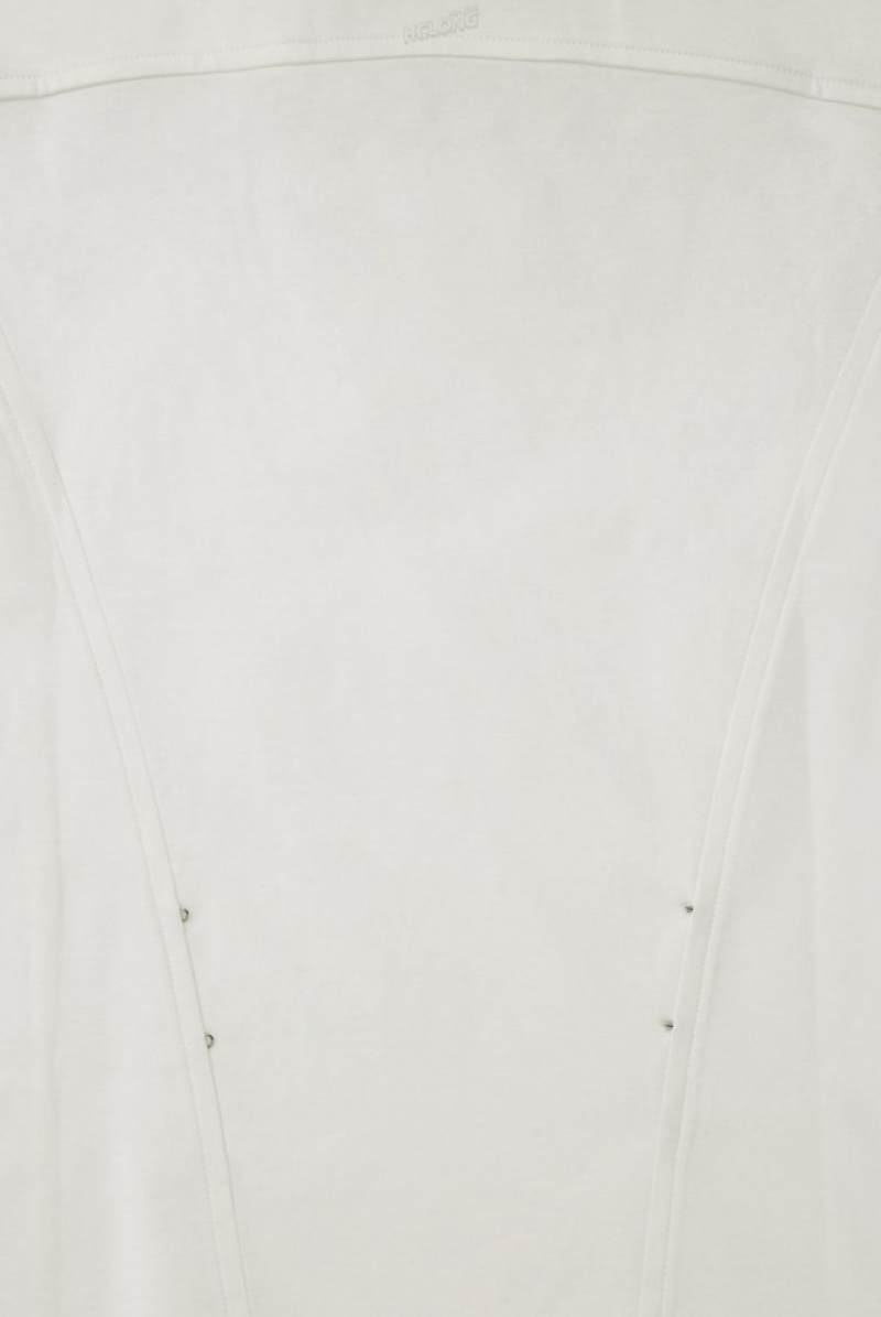 COS Waisted Long-Sleeved Top Women's Tops White | TU56-M4LM