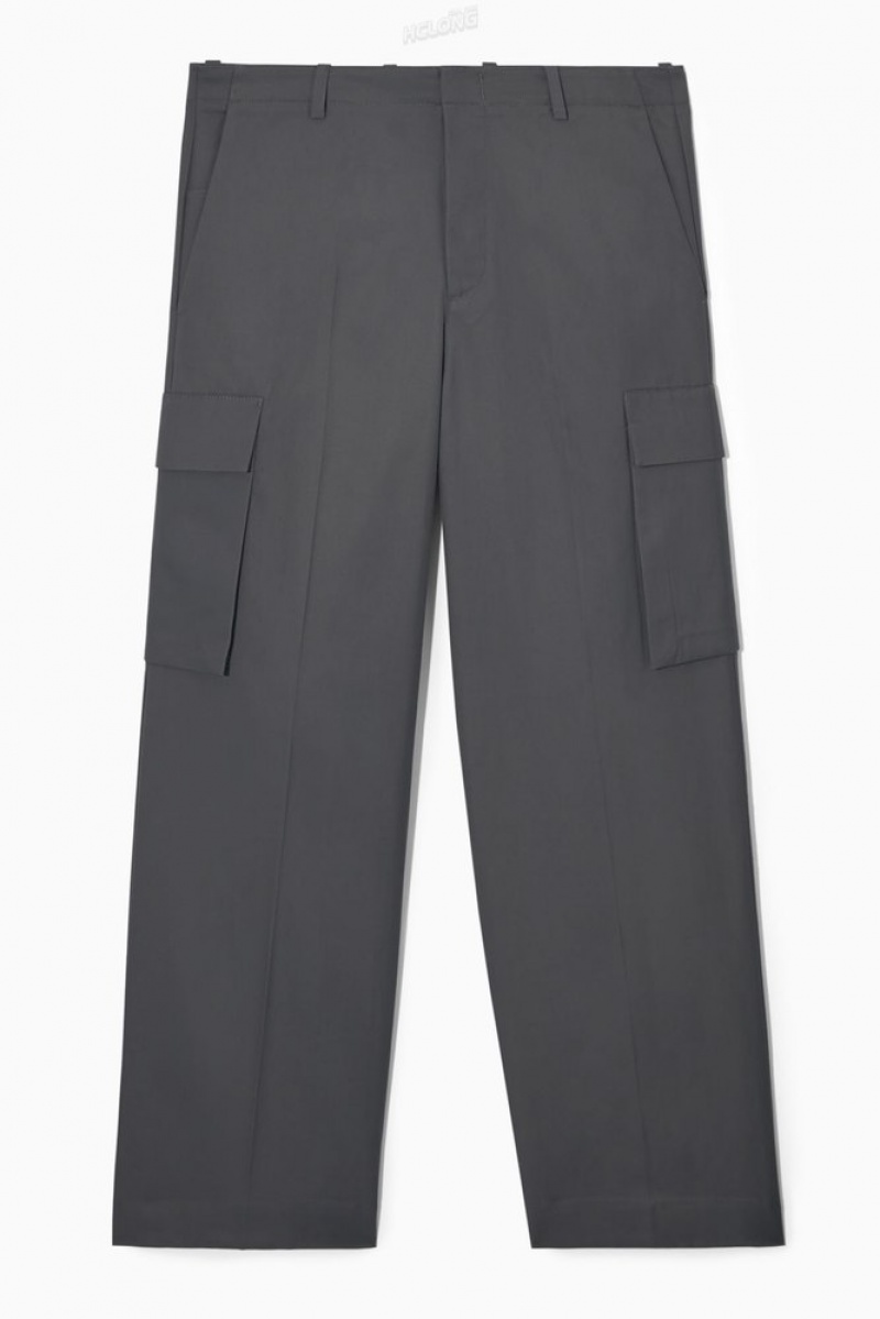 COS Wide-Leg Cargo Pants Men's Pants Black | LY76-T0MB