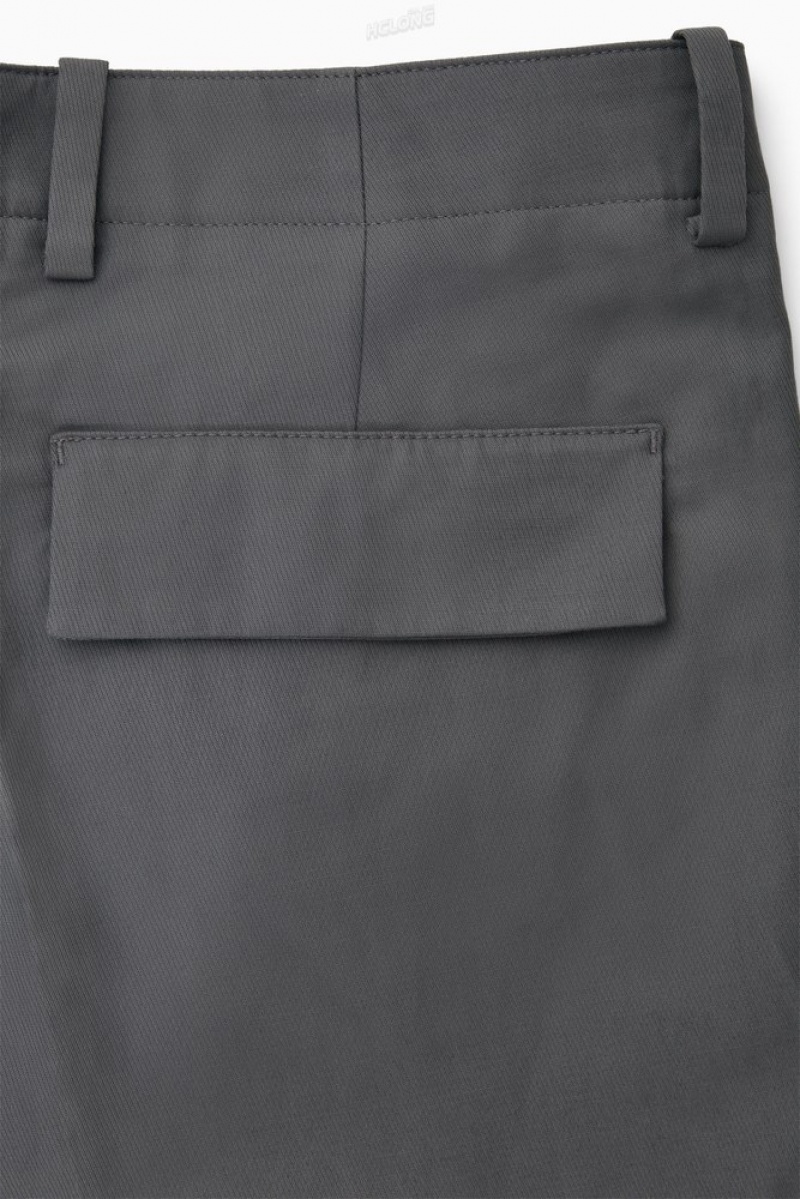 COS Wide-Leg Cargo Pants Men's Pants Black | LY76-T0MB