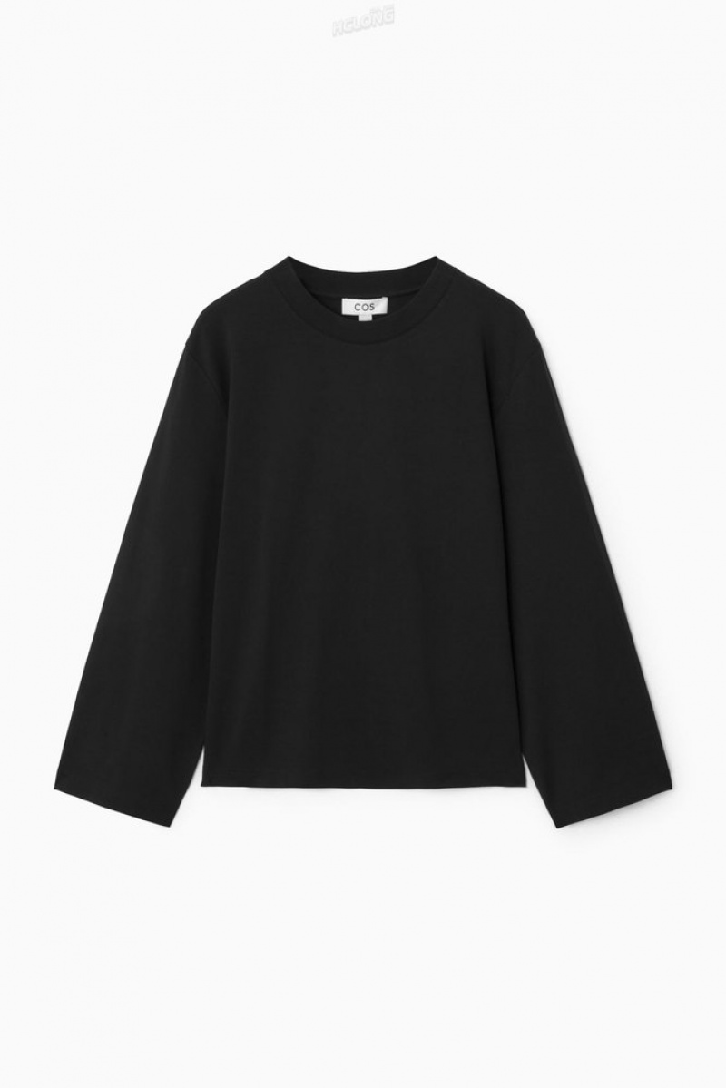 COS Wide-Sleeved Top Women's Tops Black | II31-A8VQ