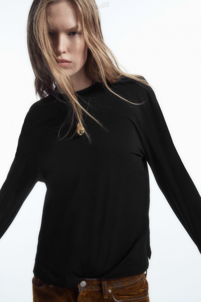 COS Wide-Sleeved Top Women\'s Tops Black | II31-A8VQ