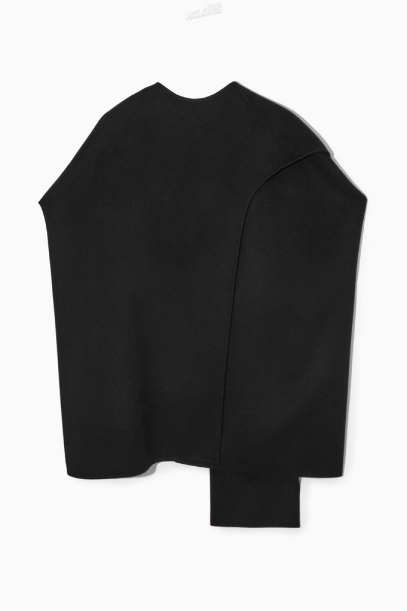 COS Wool-Blend Cape Women's Coats & Jackets Black | ZI89-T6MA