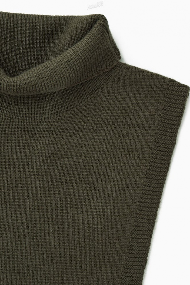 COS Wool Rollneck Collar Men's Scarves Black | MJ77-S8XO