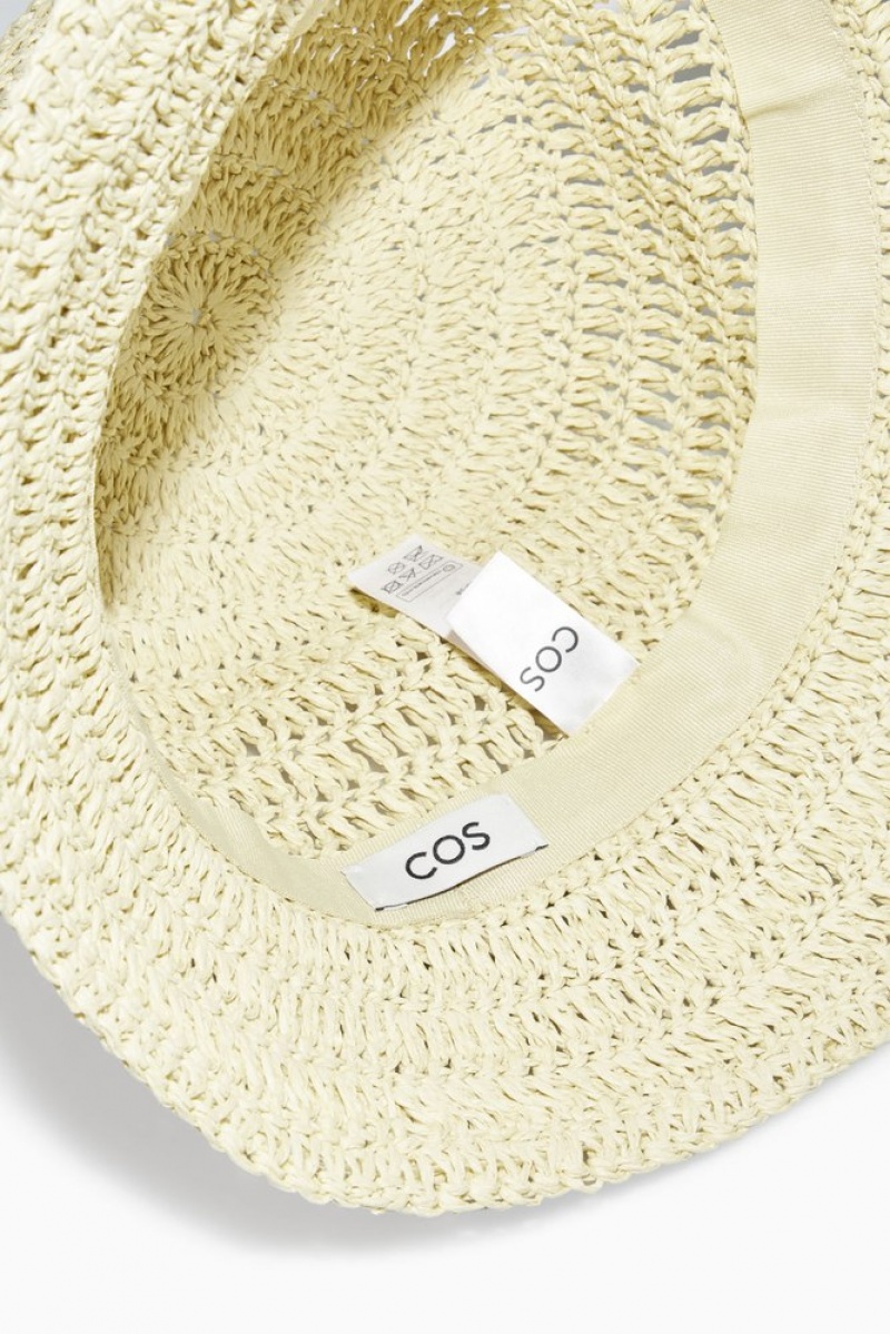 COS Woven Straw Bucket Hat Women's Hats Beige | IA37-V7LS